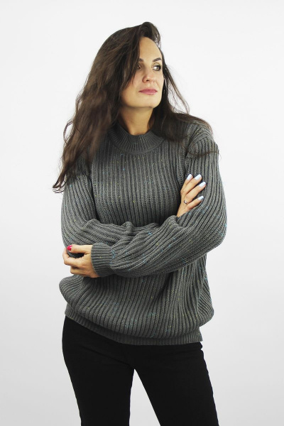 Свитер женский второго слоя с длинным рукавом и круглым вырезом Полесье С3665-22 2С5037-Д43 158,164 шерри - фото 1