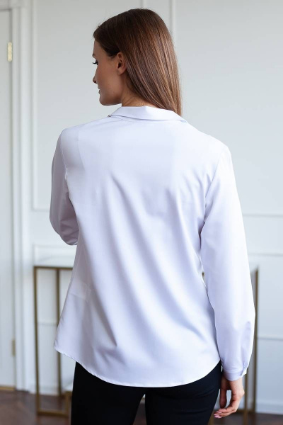 Рубашка белая из вискозы с длинным рукавом для делового гардероба Femme & Devur 7117 8.1F(170) - фото 4