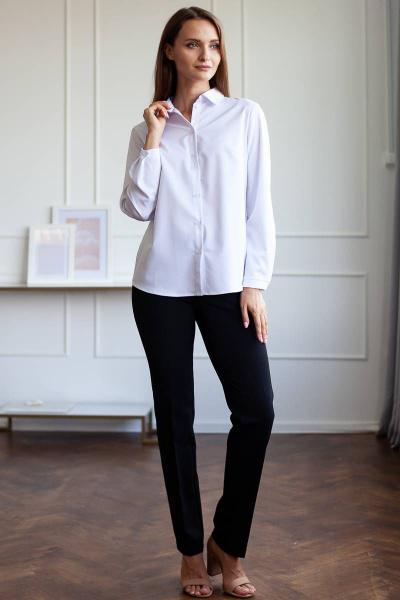 Рубашка белая из вискозы с длинным рукавом для делового гардероба Femme & Devur 7117 8.1F(170) - фото 2
