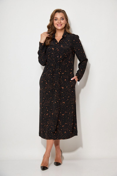 Платье Koketka i K 967/1 черный_оранжевый - фото 5