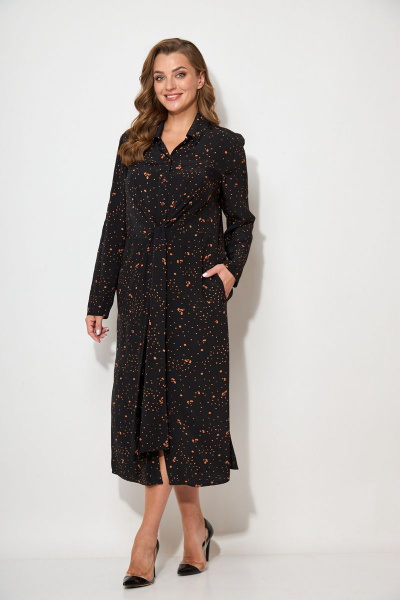 Платье Koketka i K 967/1 черный_оранжевый - фото 4