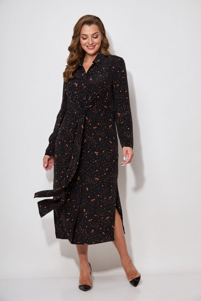 Платье Koketka i K 967/1 черный_оранжевый - фото 3