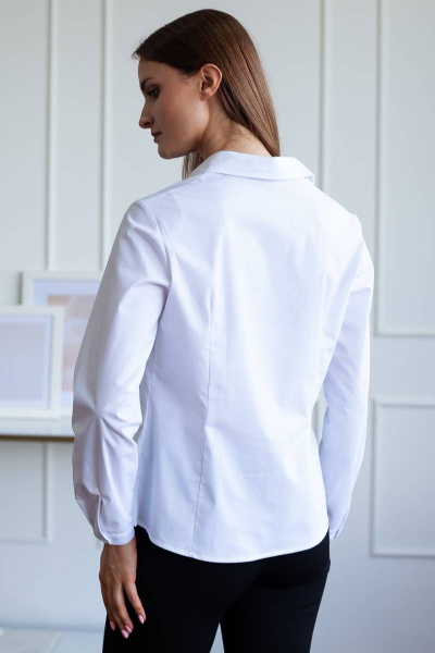 Рубашка белая из текстиля для делового и повседневного стиля Femme & Devur 70160 12.1F(170) - фото 2