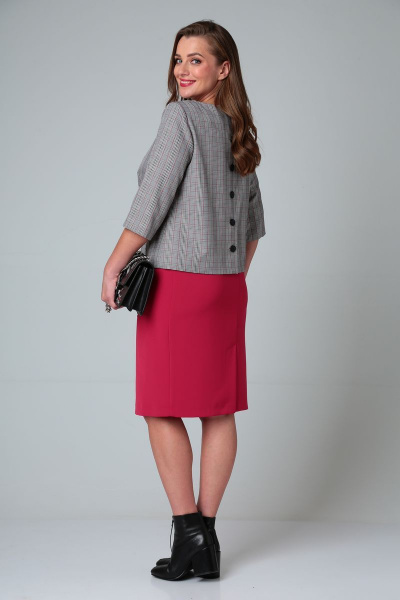 Жакет, юбка Anastasia 926 малиновый - фото 3