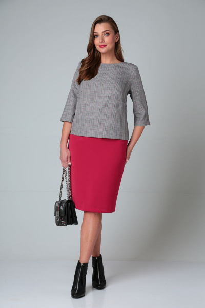 Жакет, юбка Anastasia 926 малиновый - фото 1