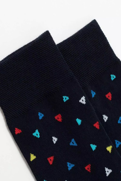 Мужские хлопковые носки с яркими оригинальными рисунками CONTE DIWARI_HAPPY_138 темно-синий - фото 3