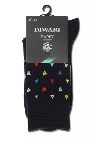 Мужские хлопковые носки с яркими оригинальными рисунками CONTE DIWARI_HAPPY_138 темно-синий - фото 2