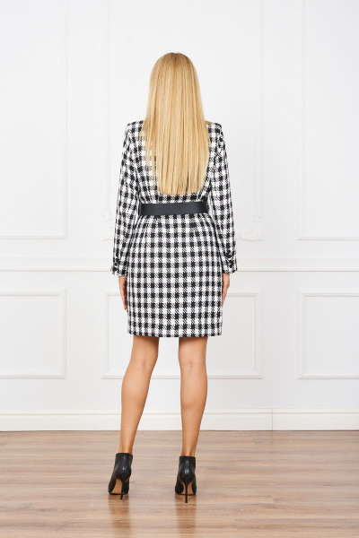 Платье из ткани с кожзаменителем и накладными карманами Azzara 865Б - фото 3