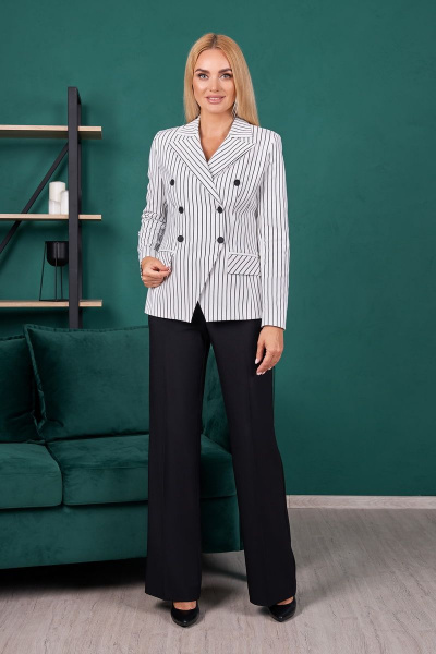 Деловой комплект из жакета и брючных кюлотов из текстиля Azzara 881Б - фото 1