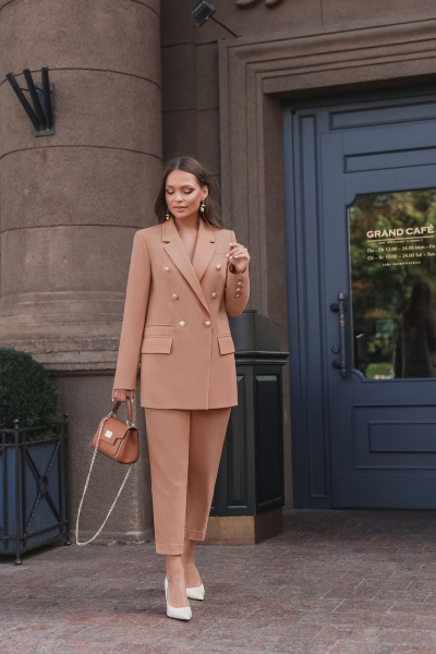 Брюки, жакет Temper 432 бежевый - фото 1