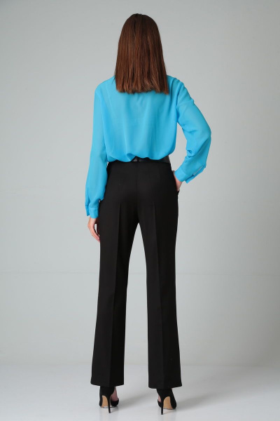 Шифоновая классическая блузка с воротником и длинным рукавом DOGGI 085 голубой - фото 6