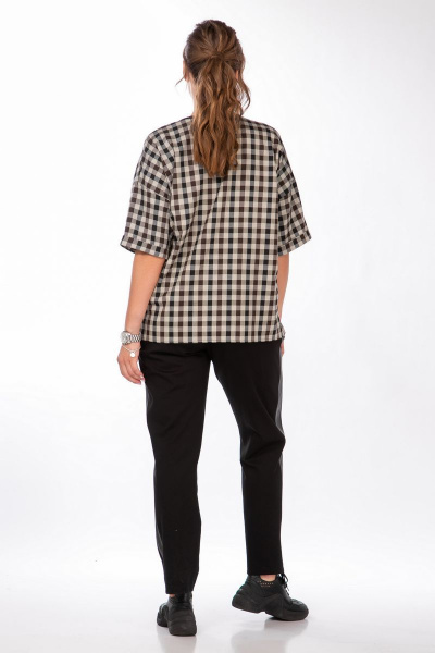 Блуза Belinga 5143 клетка_шоколад - фото 5