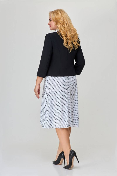 Костюм из платья с воланом и жакета на подкладке Slaviaelit 503 черный - фото 2