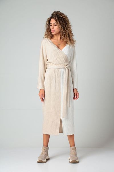 Платье Karina deLux М-1055 капучино - фото 3
