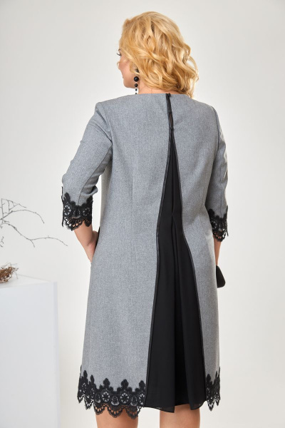 Платье Romanovich Style 1-1284 серый_черный - фото 8
