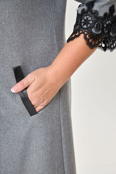 Платье Romanovich Style 1-1284 серый_черный - фото 5