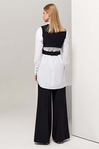 Жилет женский короткий деловой из текстиля Панда 107837w черный - фото 2