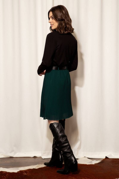 Бадлон из трикотажа с воротником-стойкой и разрезами Nova Line 20663 черный - фото 5