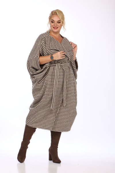 Кардиган на подкладке с ремнем и карманами для демисезона SVT-fashion 561 беж - фото 2