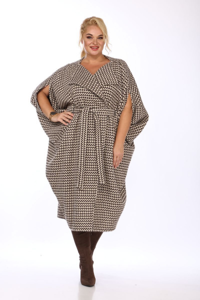 Кардиган на подкладке с ремнем и карманами для демисезона SVT-fashion 561 беж - фото 1