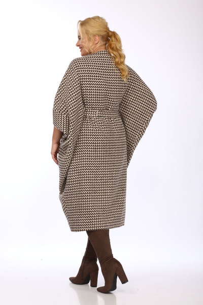 Кардиган на подкладке с ремнем и карманами для демисезона SVT-fashion 561 беж - фото 5