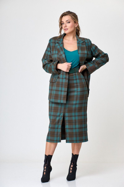 Зеленый топ-комбинация с регулирующими бретелями, полуприлегающего силуэта Anelli 460 изумруд - фото 5