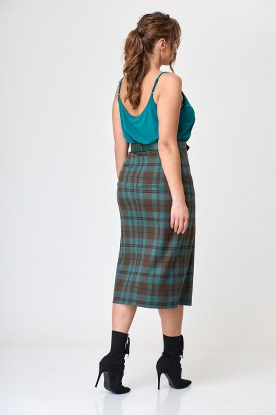 Зеленый топ-комбинация с регулирующими бретелями, полуприлегающего силуэта Anelli 460 изумруд - фото 4