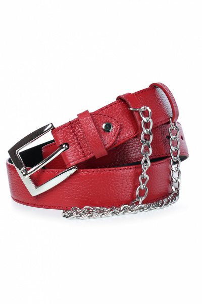 Ремень из натуральной кожи в обрезку для повседневной носки Galanteya 21322.22с2008к45 2р красный_т. - фото 2