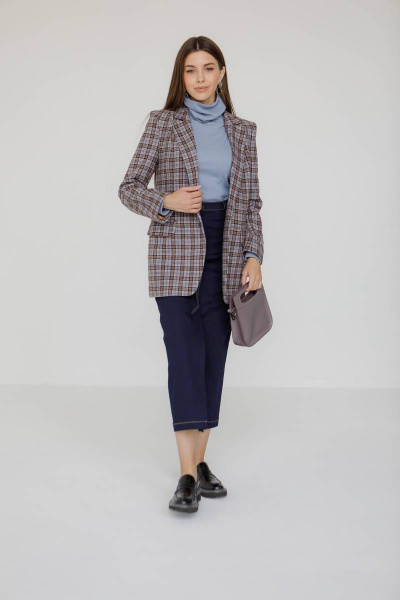 Демисезонная синяя джинсовая юбка с разрезом Ivera 4017 темно-синий - фото 5