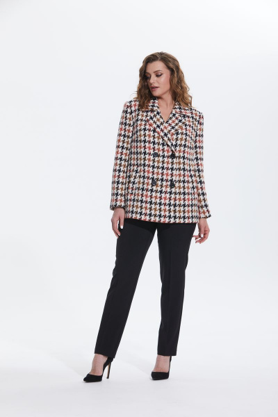 Брюки, жакет Alani Collection 1770 коричневая_клетка - фото 6