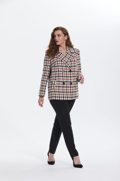 Брюки, жакет Alani Collection 1770 коричневая_клетка - фото 5