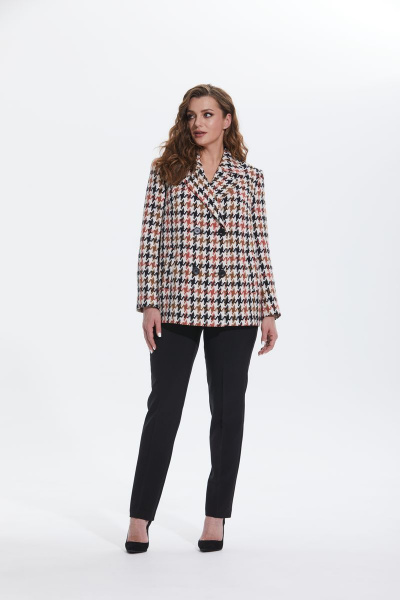 Брюки, жакет Alani Collection 1770 коричневая_клетка - фото 4