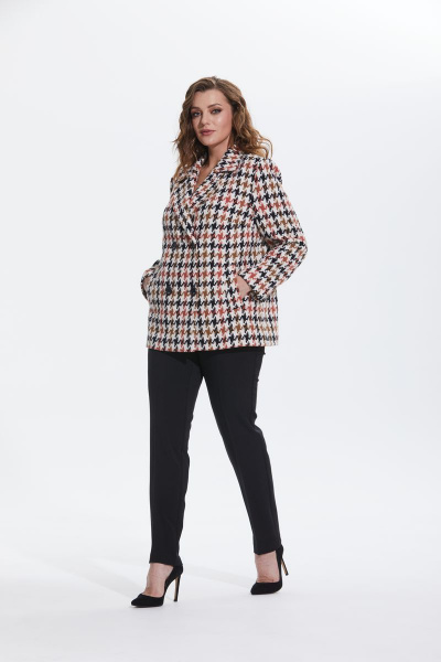 Брюки, жакет Alani Collection 1770 коричневая_клетка - фото 3