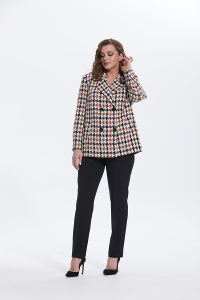 Брюки, жакет Alani Collection 1770 коричневая_клетка - фото 2