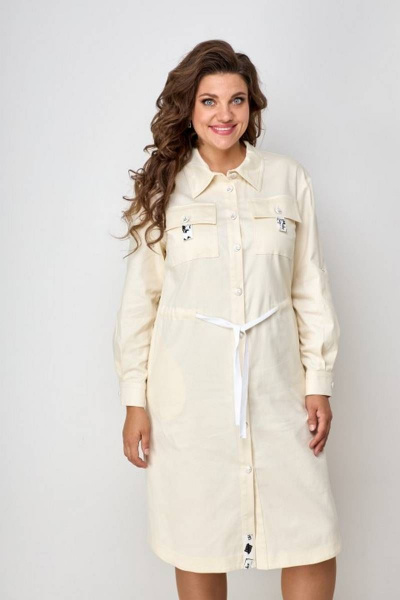 Платье-рубашка из джинсовой ткани с кулиской Solomeya Lux 911A - фото 4