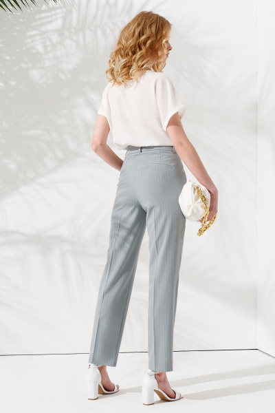 Брюки палаццо женские широкие с высокой талией и стрелками Панда 89360w голубой - фото 2