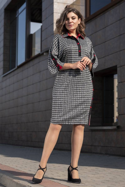 Платье-рубашка из вискозы и трикотажа свободный крой Avanti 1137-5 - фото 3