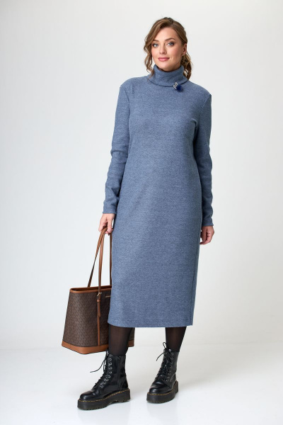 Платье T&N 7319 синий_меланж - фото 3