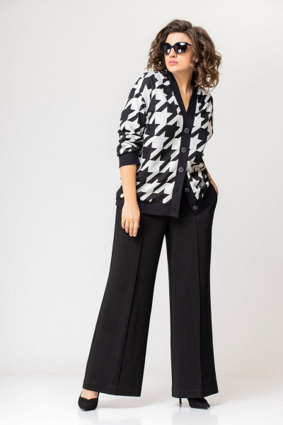 Брюки, кардиган EVA GRANT 208 гусиная_лапка - фото 1