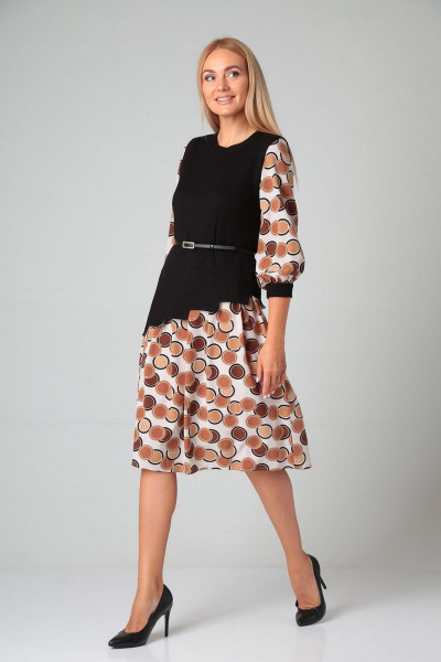 Жилет, платье Gamma Gracia 503 черный-белый_какао - фото 1