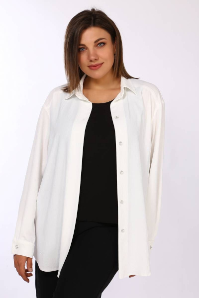 Классическая рубашка из стрейчевого льна с разрезами Lady Secret 127 белый - фото 1
