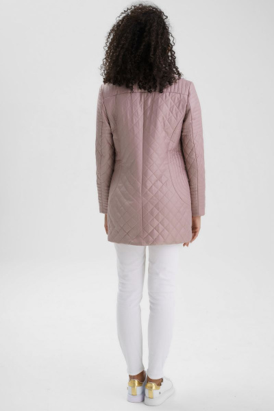 Бежевый стеганный жакет с рельефами и прорезными карманами Urs 22-631-1 - фото 6