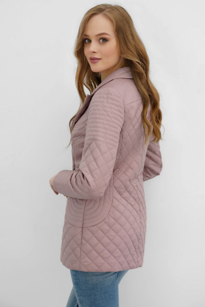 Бежевый стеганный жакет с рельефами и прорезными карманами Urs 22-631-1 - фото 2