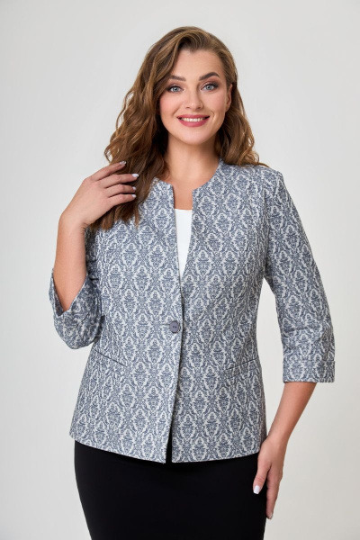 Жакет DaLi 3246 серый_узор - фото 3