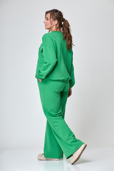 Демисезонный спортивный костюм из трикотажа оверсайз Anelli 1143 малахит - фото 2