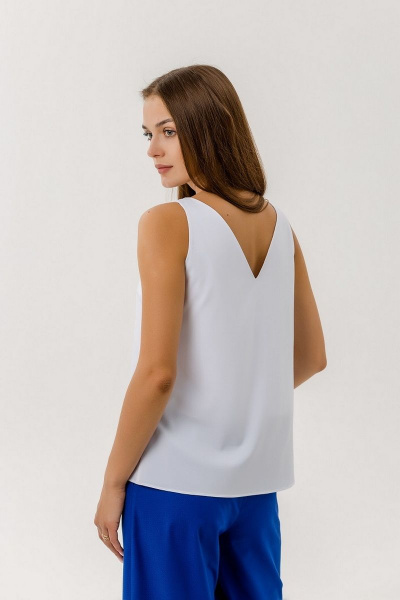 Белый шелковый топ с глубоким вырезом Atelero 1022 белый - фото 4