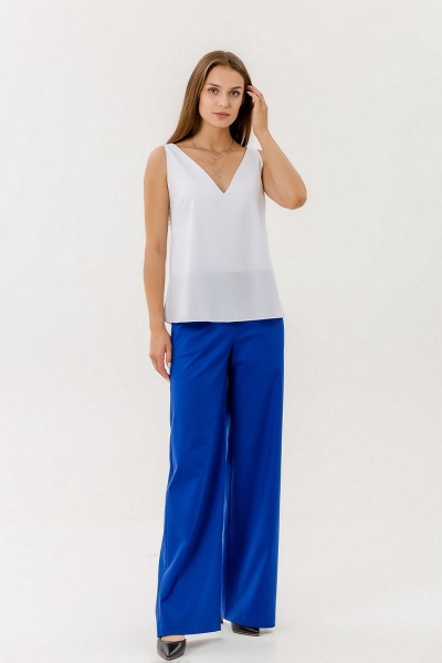 Белый шелковый топ с глубоким вырезом Atelero 1022 белый - фото 2