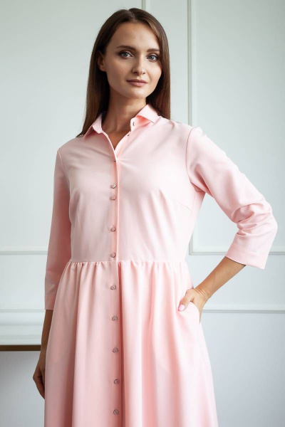 Демисезонное розовое платье из текстиля для на каждый день Femme & Devur 8616 4.14F(170) - фото 2