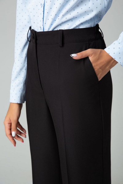 Брюки-палаццо со стрелками и высокой посадкой IVARI 309 черный - фото 4