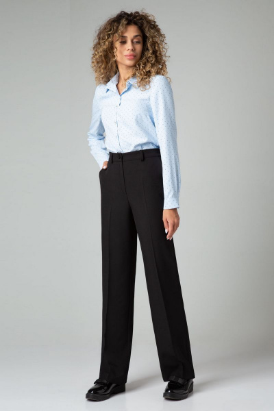 Брюки-палаццо со стрелками и высокой посадкой IVARI 309 черный - фото 2